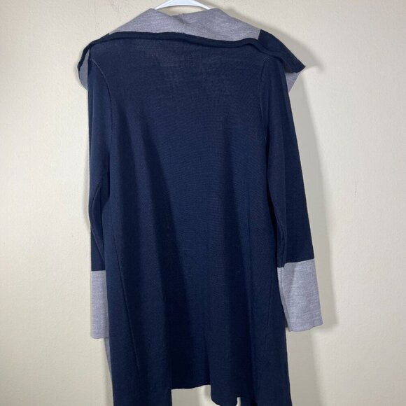 Oriana Made in Italy Women's Gray & Navy Wool Blend Open Cardigan! - Picture 5 of 5